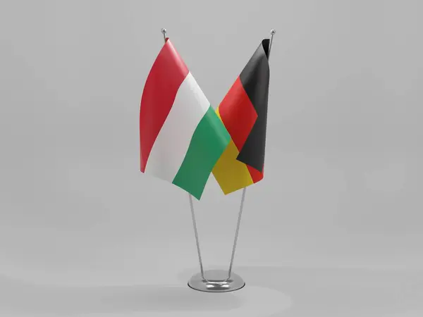 Germany Hungary Cooperation Flags White Background Render — Stock Photo, Image