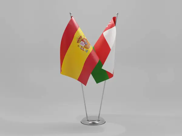 西班牙合作旗帜 白色背景 3D渲染 — 图库照片