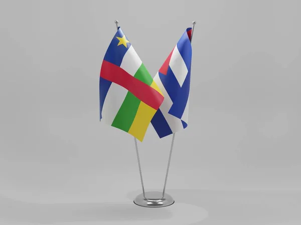 Cuba Central African Republic Cooperation Flags White Background Render — стокове фото