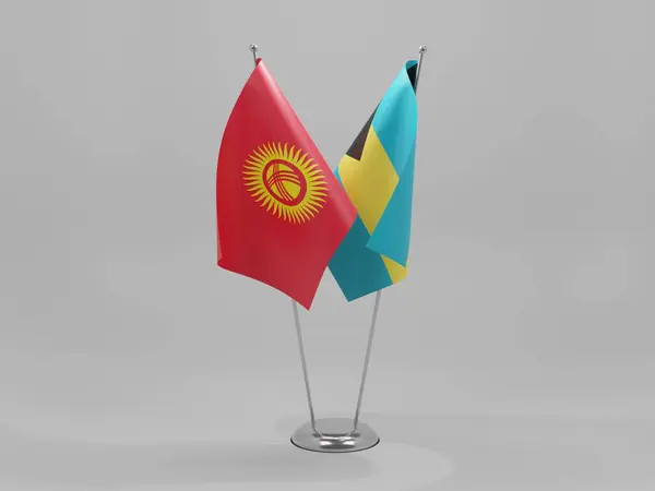 Bahamas Bandiere Cooperazione Del Kirghizistan Sfondo Bianco Render — Foto Stock