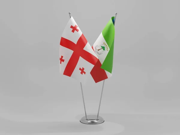 Equatorial Guinea Georgia Cooperation Flags White Background Render — Stock Photo, Image