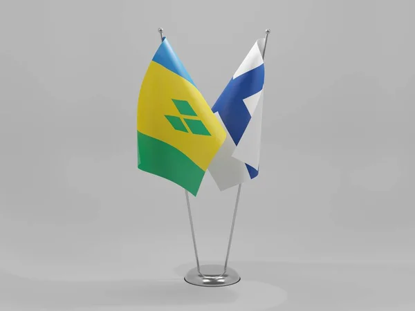 Finnland Saint Vincent Und Die Grenadinen Flaggen Der Zusammenarbeit Weißer — Stockfoto
