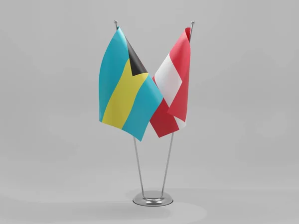 Austria Bahamas Cooperation Flags White Background Render — Stock Photo, Image