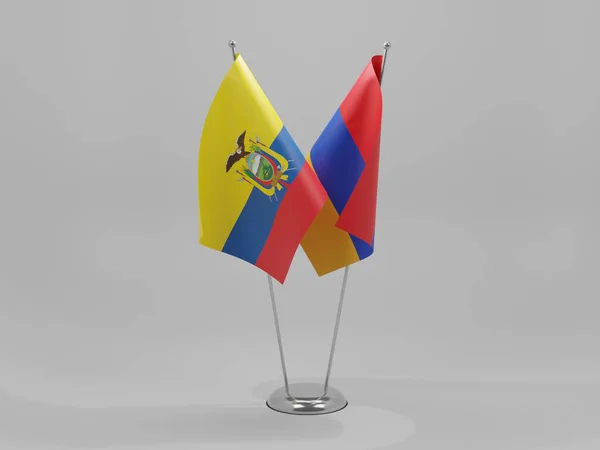 Armenia Ecuador Cooperation Flags White Background Render — Stock Photo, Image