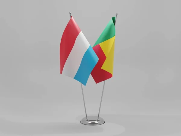 Benin Luxembourg Cooperation Flags White Background Render — стокове фото