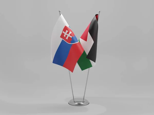 Jordan Slovakia Cooperation Flags White Background Render — Stock Photo, Image