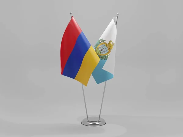 San Marino Armenia Cooperation Flags White Background Render — стокове фото