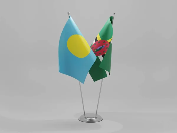 Доминика Флаги Сотрудничества Палау Белый Фон Рендер — стоковое фото