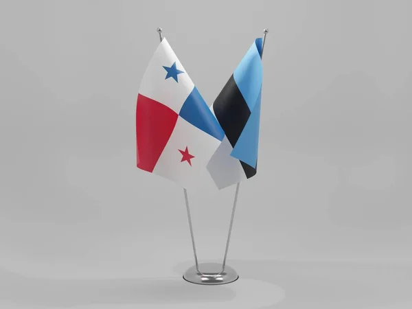 Estland Panama Kooperationsflaggen Weißer Hintergrund Render — Stockfoto