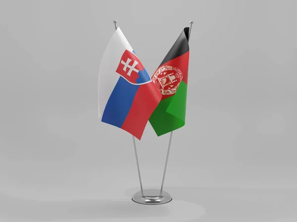 Afghanistan Slovakia Cooperation Flags White Background Render — Stock Photo, Image