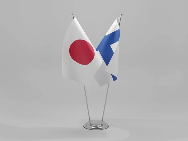 フィンランド 日本協力旗 3Dレンダリング — ストック写真