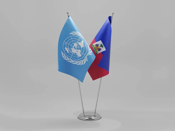 ハイチ 国連協力旗 白い背景 3Dレンダリング — ストック写真