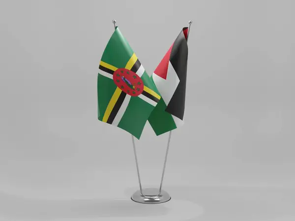 Jordania Dominika Flagi Współpracy Białe Tło Render — Zdjęcie stockowe