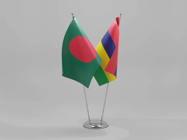 Mauritius Bangladesh Cooperation Flags White Background Render — 스톡 사진