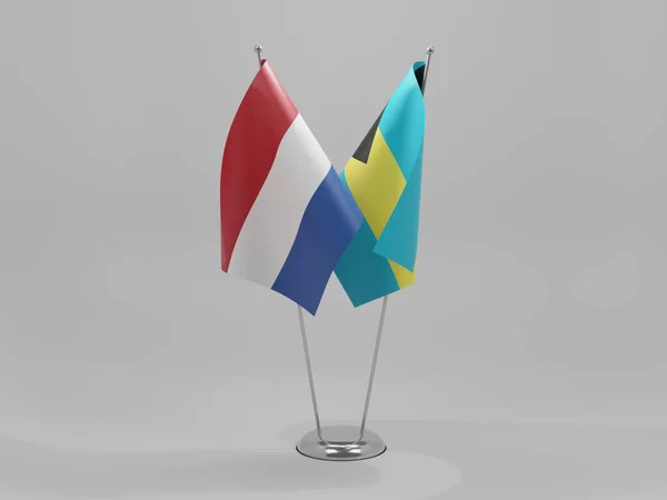 Bahamas Netherlands Cooperation Flags White Background Render — стокове фото