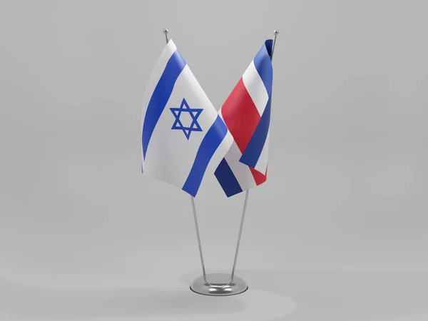 Коста Рика Израиль Флаги Сотрудничества Белый Фон Рендер — стоковое фото