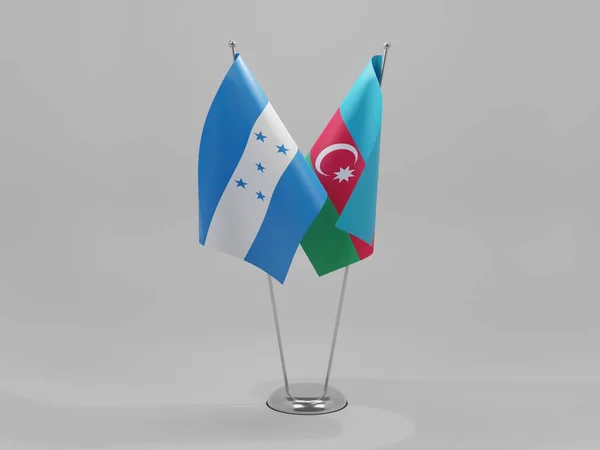 Азербайджан Гондурас Співпраця Прапори Білий Фон Рендер — стокове фото