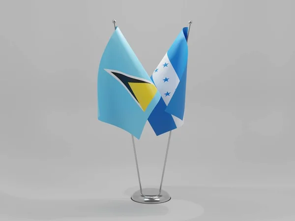 온두라스 Saint Lucia Cooperation Flags White Background Render — 스톡 사진