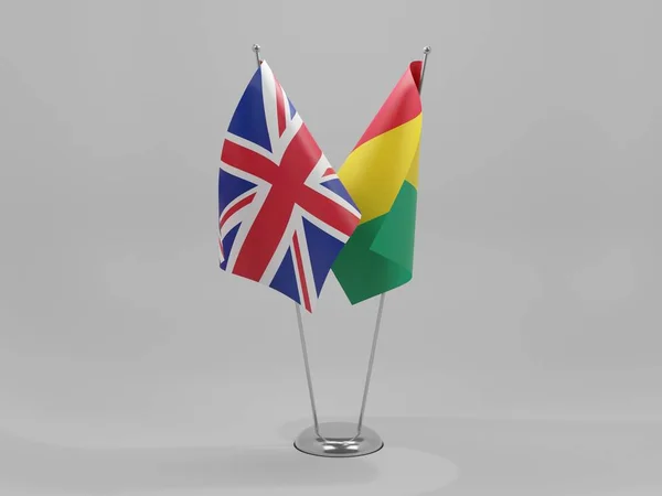 Guinea Banderas Cooperación Del Reino Unido Fondo Blanco Render —  Fotos de Stock