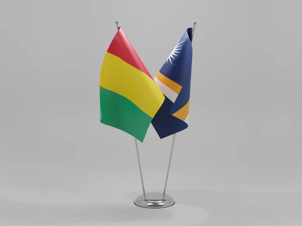 Νήσοι Μάρσαλ Σημαίες Συνεργασίας Γουινέας Λευκό Φόντο Render — Φωτογραφία Αρχείου