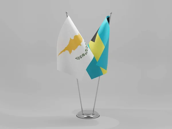Bahama Cyprus Samenwerkingsvlaggen Witte Achtergrond Render — Stockfoto