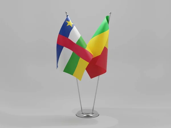 Mali Drapeaux Coopération République Centrafricaine Fond Blanc Render — Photo