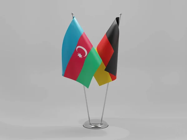 Allemagne Azerbaïdjan Drapeaux Coopération Fond Blanc Render — Photo