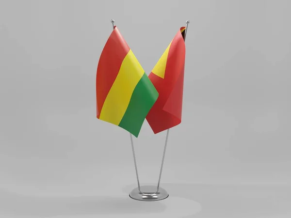 East Timor Bolivia Cooperation Flags White Background Render — 스톡 사진