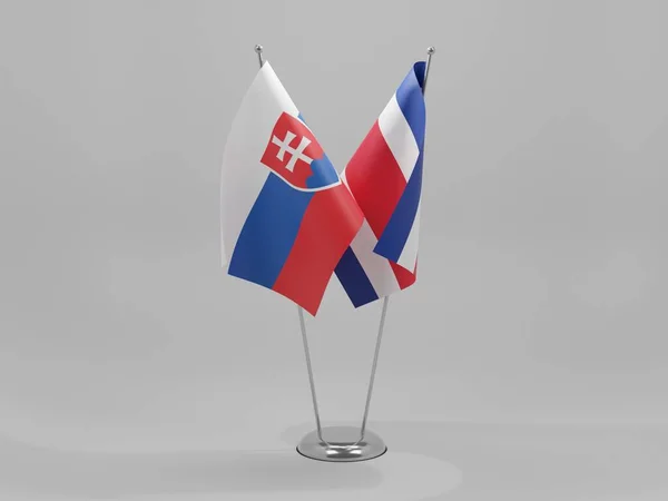 Costa Rica Slovakien Flaggor För Samarbete Vit Bakgrund Render — Stockfoto