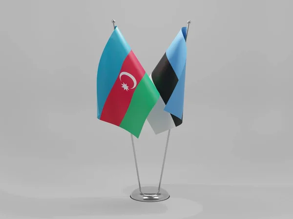 Estonie Drapeaux Coopération Azerbaïdjan Fond Blanc Render — Photo