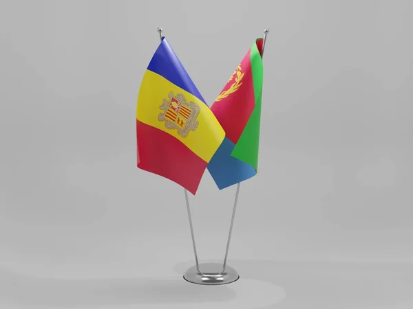 Eritrea Andorra Cooperation Flags White Background Render — 스톡 사진