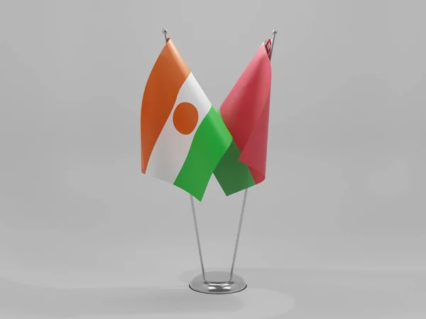 Belarus Nijer Şbirliği Bayrakları Beyaz Arkaplan Render — Stok fotoğraf
