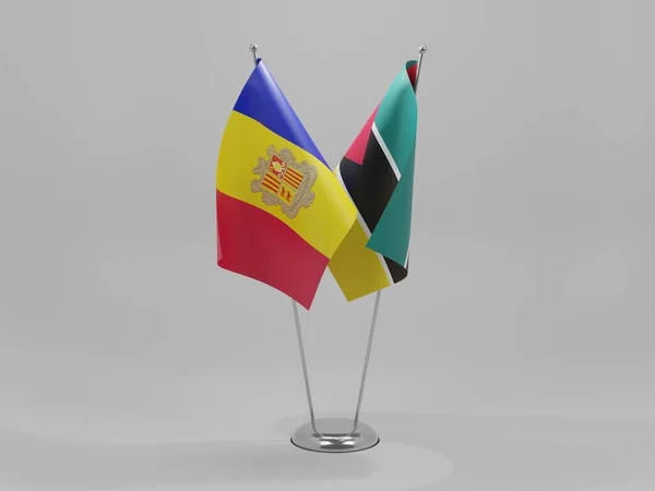 Mosambik Vlajky Spolupráce Andorra Bílé Pozadí Vykreslování — Stock fotografie