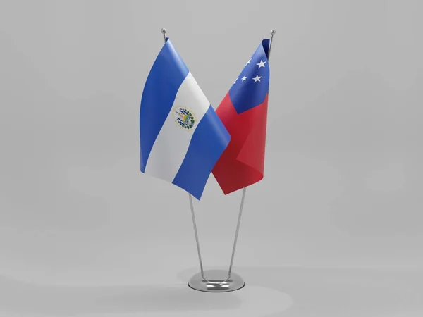 Самоа Сальвадор Флаги Сотрудничества Белый Фон Рендер — стоковое фото