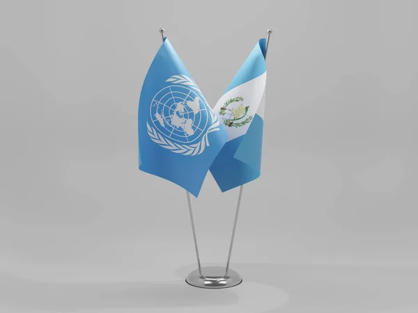 グアテマラ 国連協力旗 白の背景 3Dレンダリング — ストック写真
