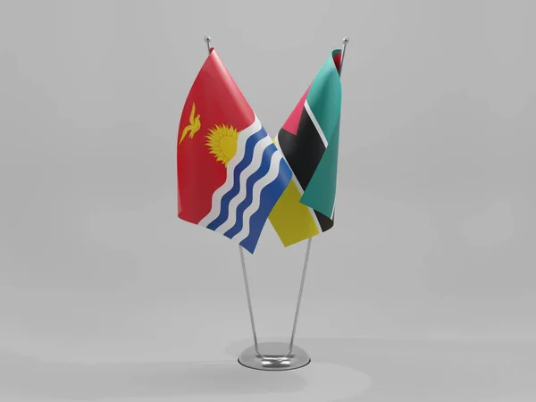 Mozambique Kiribati Cooperation Flags White Background Render — Stock Photo, Image