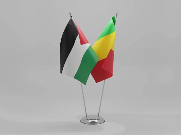 Mali Palestina Spolupráce Vlajky Bílé Pozadí Render — Stock fotografie