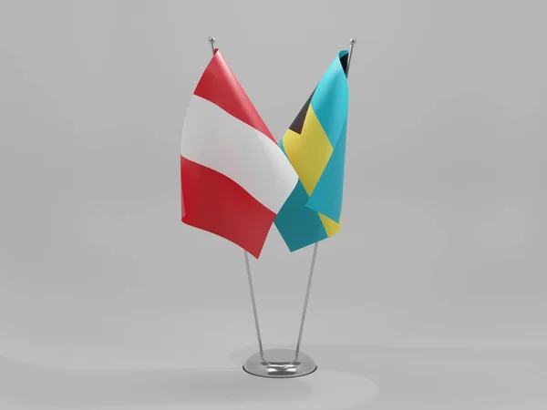 Bahamas Banderas Cooperación Perú Fondo Blanco Render —  Fotos de Stock