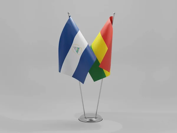 Bolivia Nicaragua Samenwerkingsvlaggen Witte Achtergrond Render — Stockfoto