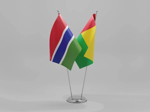 Gwinea Bissau Gambia Flagi Współpracy Białe Tło Render — Zdjęcie stockowe
