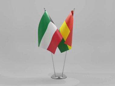 Bolivya - Kuveyt İşbirliği Bayrakları, Beyaz Arkaplan - 3B Render