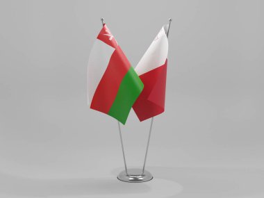 Malta - Umman İşbirliği Bayrakları, Beyaz Arkaplan - 3D Render