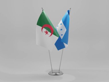 Honduras - Cezayir İşbirliği Bayrakları, Beyaz Arkaplan - 3D Render