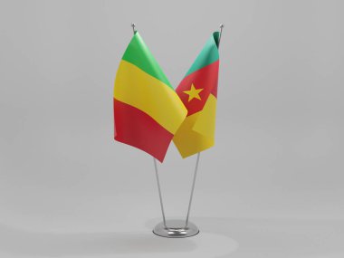 Kamera - Mali İşbirliği Bayrakları, Beyaz Arkaplan - 3D Render