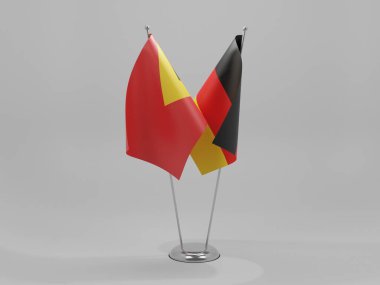 Almanya - Doğu Timor İşbirliği Bayrakları, Beyaz Arkaplan - 3D Render