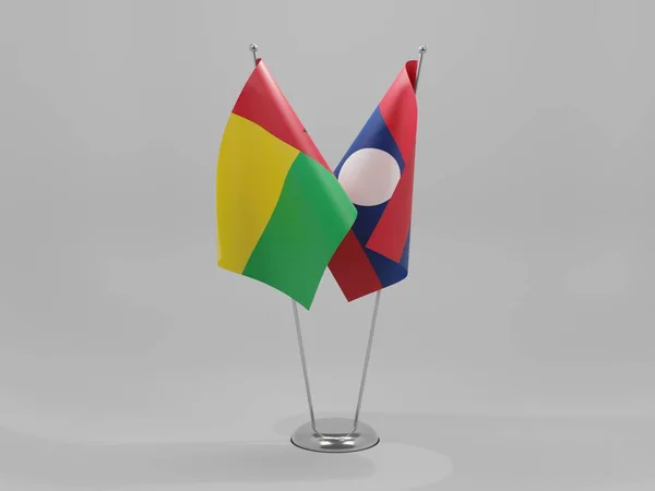Laos Guinea Bissau Vlajky Spolupráce Bílé Pozadí Vykreslování — Stock fotografie