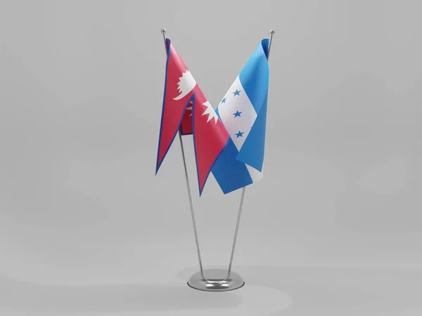 Honduras Drapeaux Coopération Népal Fond Blanc Render — Photo