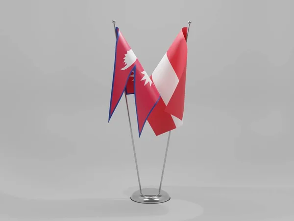 Austria Bandiere Cooperazione Nepal Sfondo Bianco Render — Foto Stock