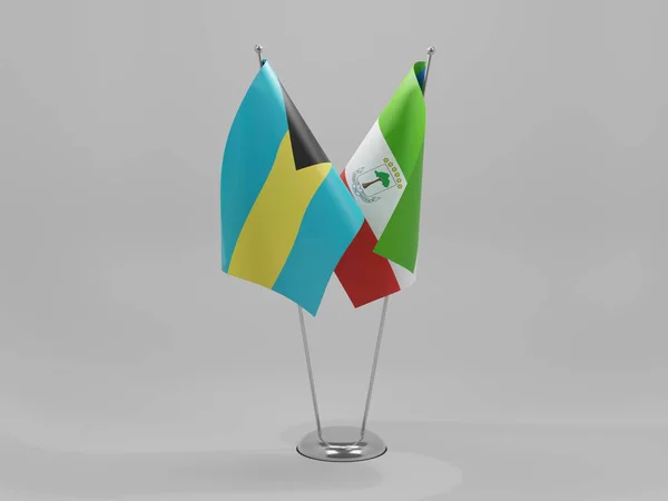 Экваториальная Гвинея Багамские Острова Флаги Сотрудничества Белый Фон Рендер — стоковое фото