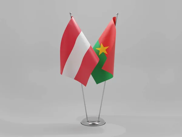 Burkina Faso Ausztria Együttműködési Zászlók Fehér Háttér Render — Stock Fotó
